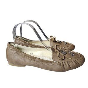 Codia Faux Fur Lined Mukluk Beaded Loafer Beige Women's 8.5